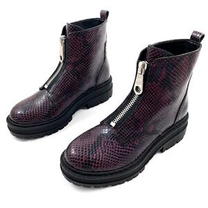 Marc Fisher Purple and Black Modern Chunky Combat Boots ankle boots